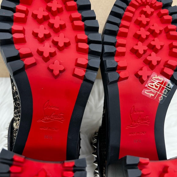 CHRISTIAN LOUBOUTIN | Crapahutta Spiked Snakeskin-Embossed Suede Chelsea Boots - Picture 10 of 10